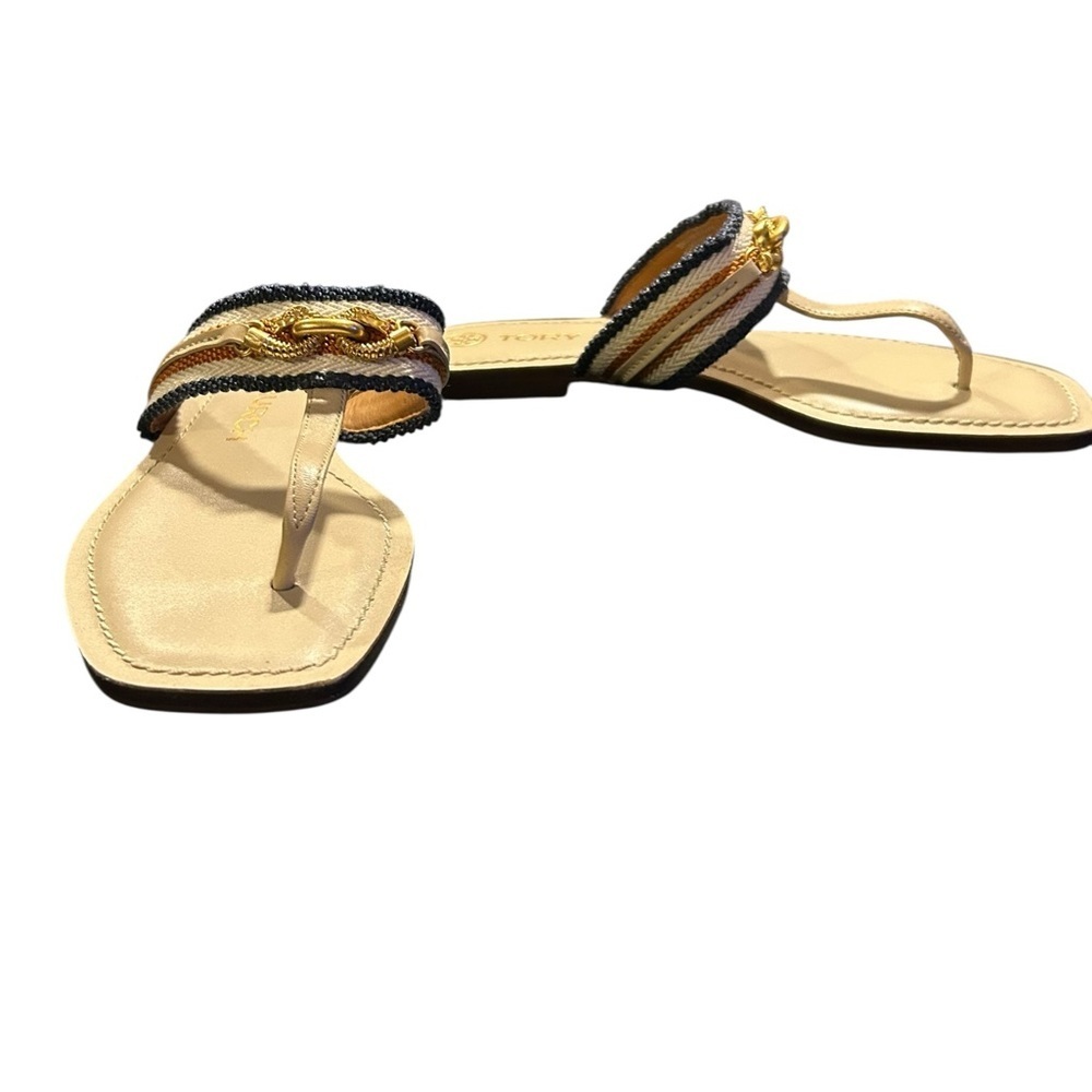 Tory Burch Women’s Jessa Beige Size 5.5 Thong Sandals, NWOT - Picture 2 of 6